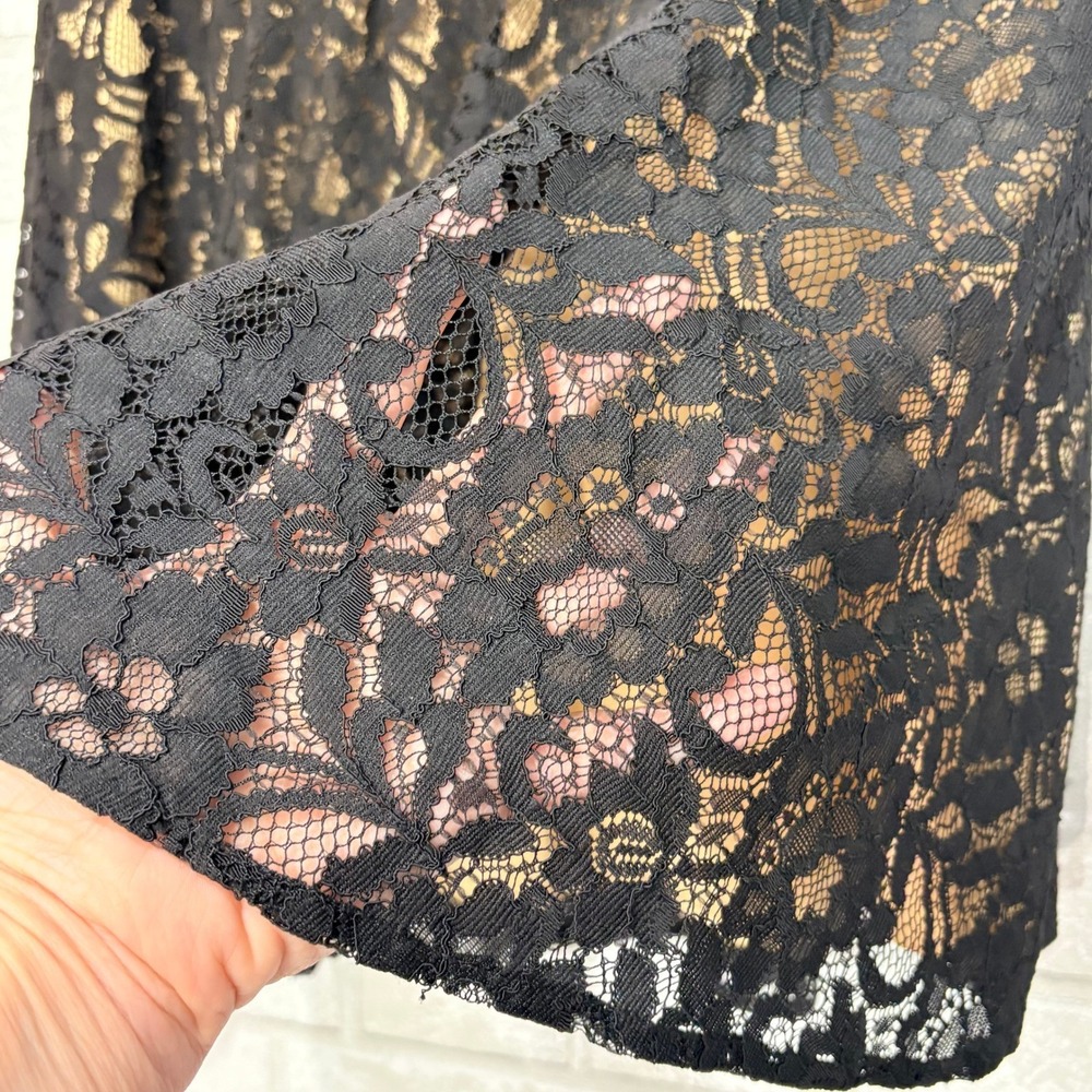 Guess Black‎ Lace Skater Mini Skirt Medium Fairy Grunge Indie Sleaze Y2K Goth - Picture 4 of 12